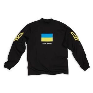 NWT Balenciaga Support Ukraine Long Sleeve T-Shirt Black vintage jersey Unisex